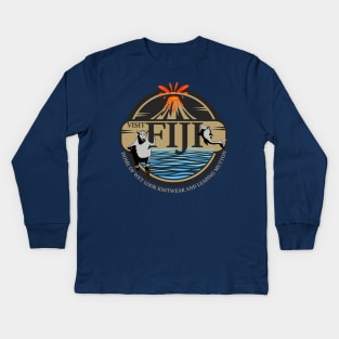 Visit Fiji - Home of Wet Look Knitwear and Leaping Mutton Kids Long Sleeve T-Shirt